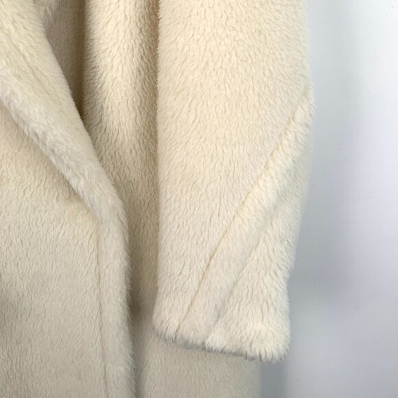 Max Mara Womens Double-Breasted Alpaca Wool Coat Size S Ivory - Picture 4 of 7